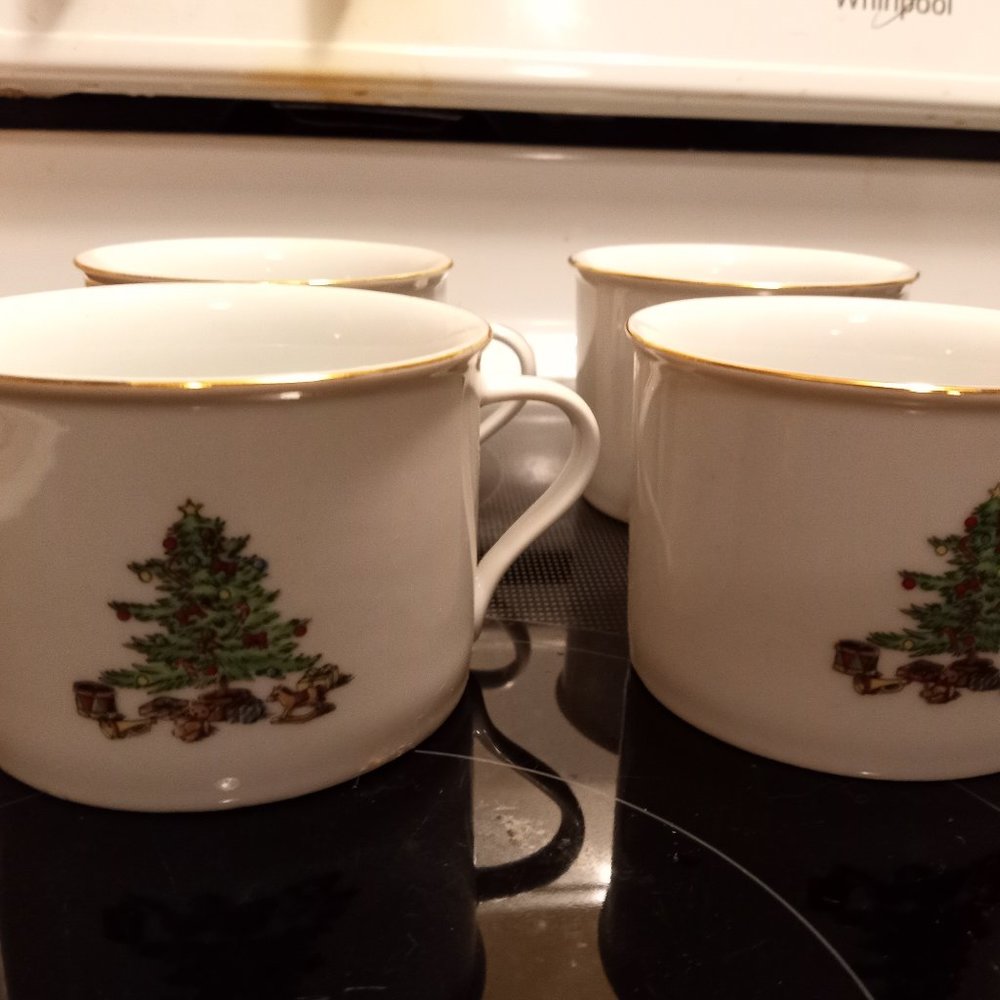 Holiday Hostess Christmas coffee mugs - set of 4 by Fairwinds Inc